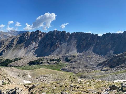 The whole ridge viewed from the standard route